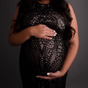 Nightway gown nude/black